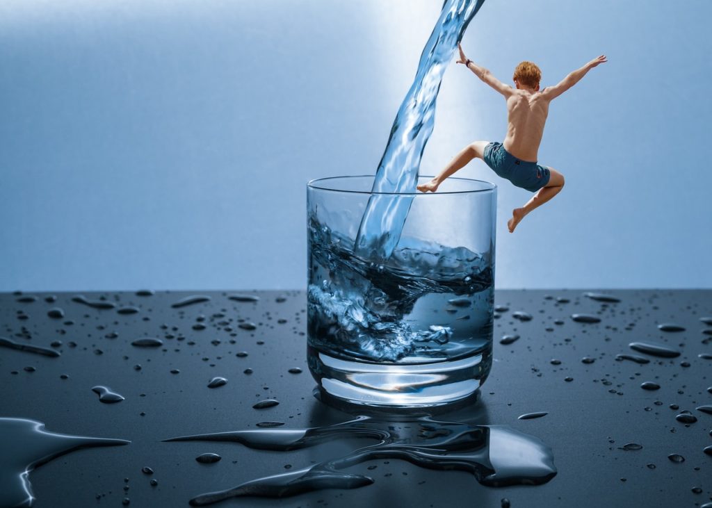 water, jump, refreshment