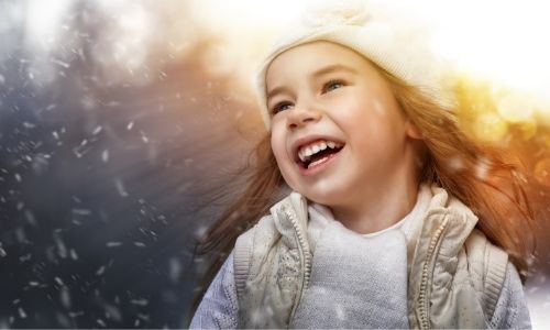 Child Having Fun In The Snow