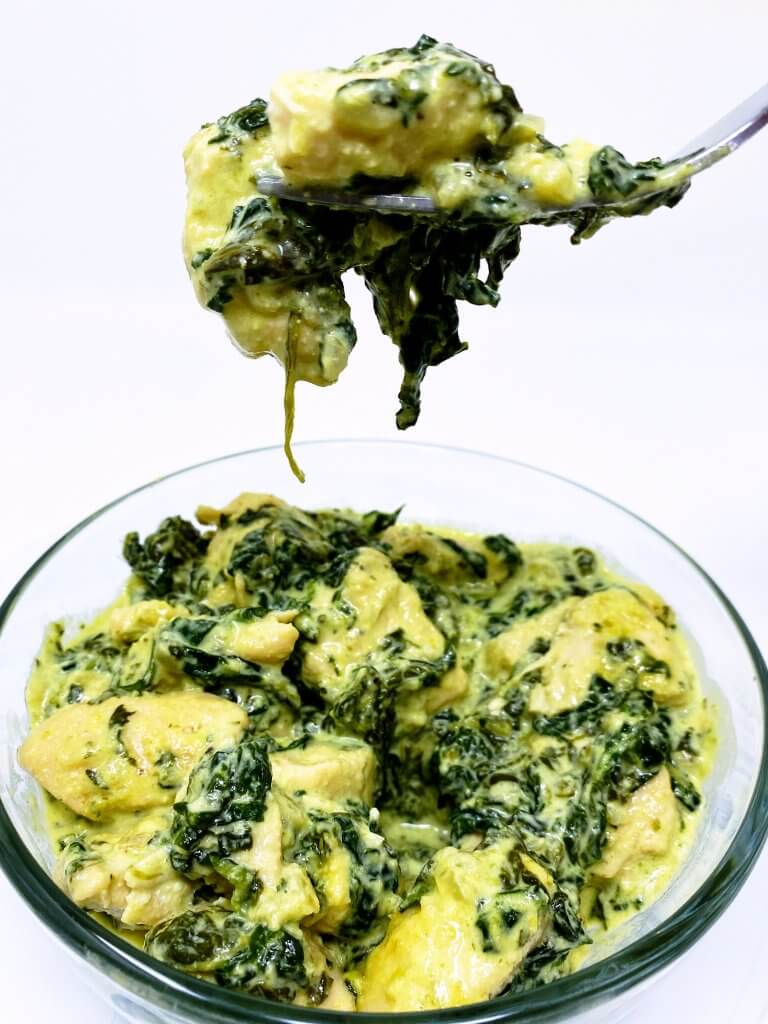 Chicken Tenderloin with Creamy Spinach Sauce 